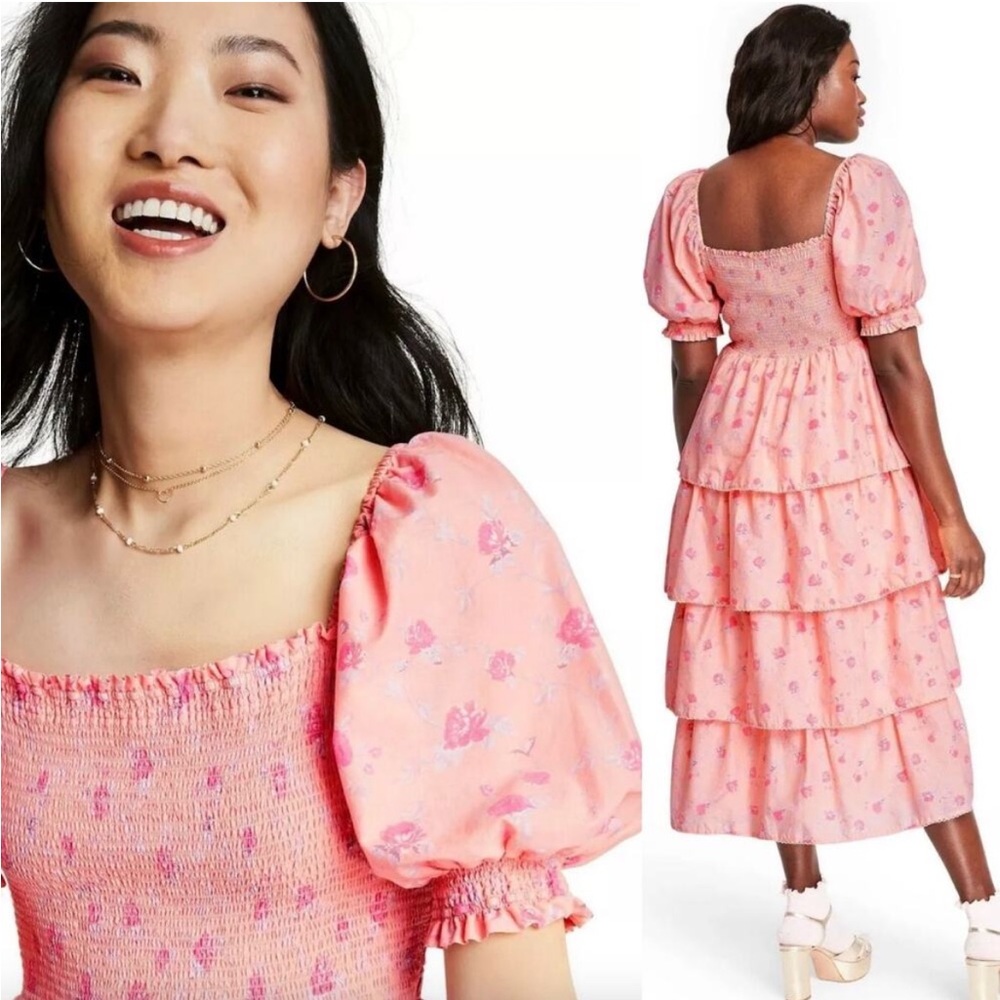 LoveShackFancy x Target Simone Floral Tiered Midi Dress - Picture 2 of 8